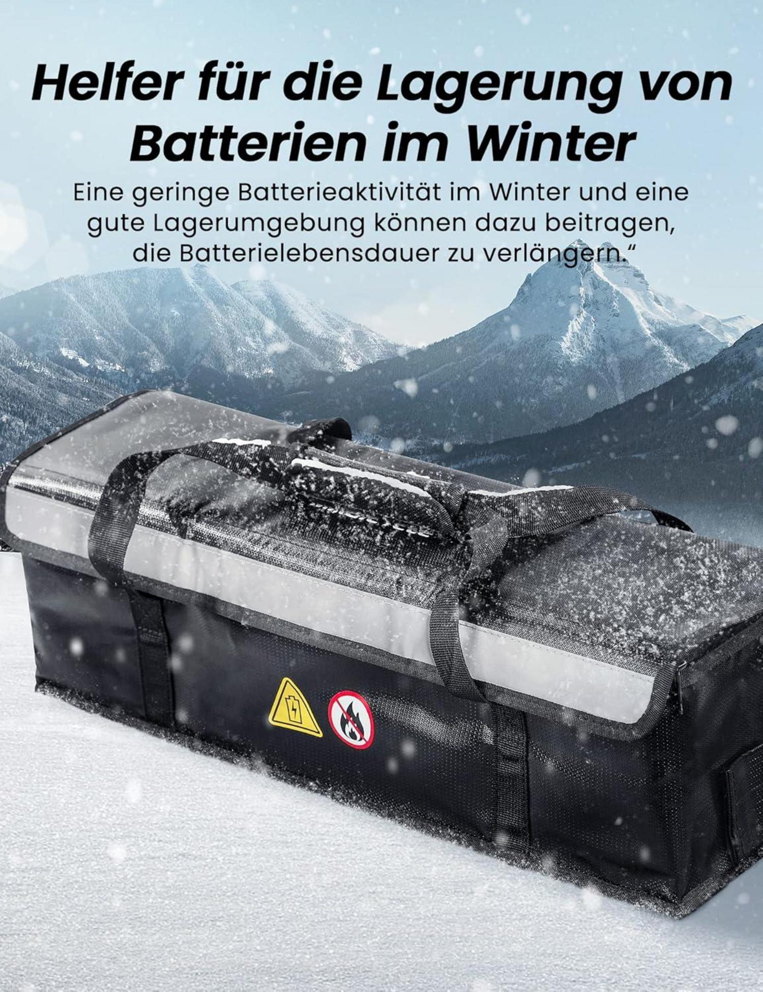 Coicer E-bike Akku Tasche Schutz feuerfeste Box Fahrrad Lipo Safe Bag Zubehör (M-42x13x14