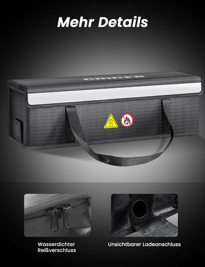 Coicer E-bike Akku Tasche Schutz feuerfeste Box Fahrrad Lipo Safe Bag Zubehör (M-42x13x14