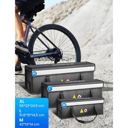 Coicer E-Bike Akku Tasche Schutz feuerfest L-51.8X14.5X15 cm