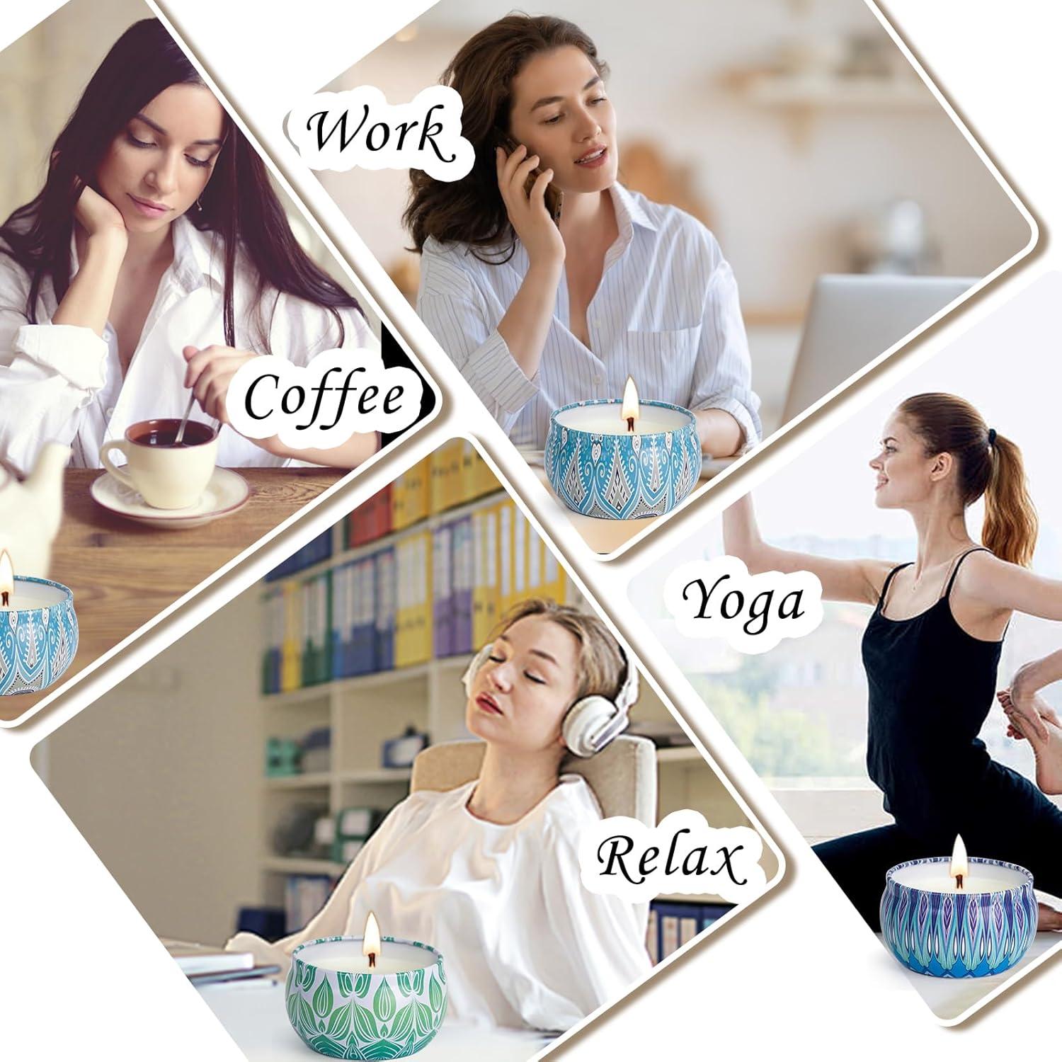 Duftkerzen Geschenkset für Frauen 3er Pack Sojawachs Aromatherapie