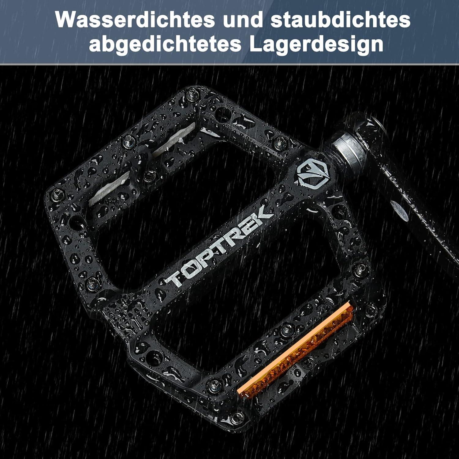 Fahrradpedale StVZO Reflektoren MTB Nylonfaser 3 Lager rutschfest 9/16
