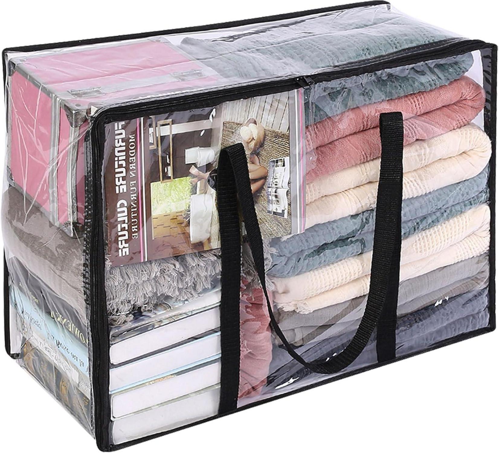Transparenter Kleidungsaufbewahrungsbeutel 40L verstärkter Griff PVC
