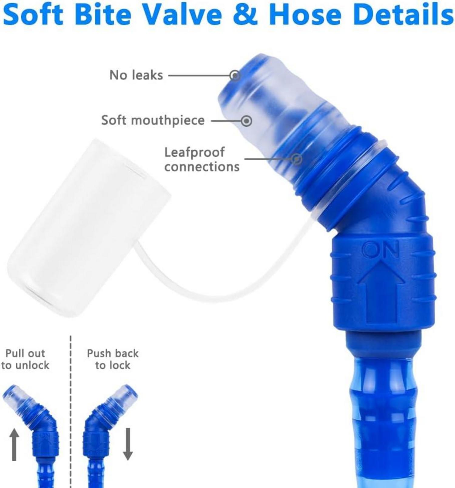Flintronic Trinkblase 1,5L Wasserblase für Trinkrucksack BPA-frei mit auslaufsicherem Wasserreservoir Blau
