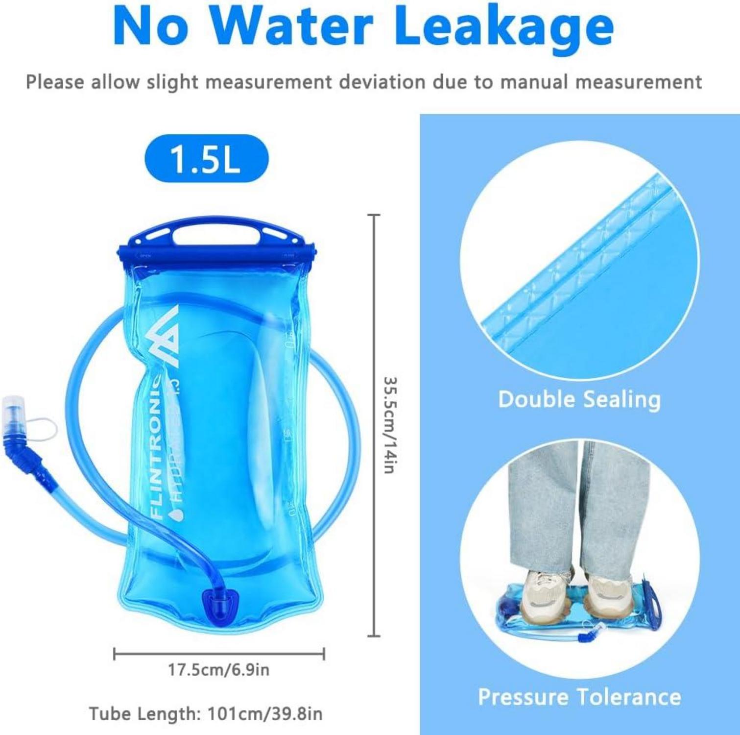 Flintronic Trinkblase 2L BPA-frei für Trinkrucksack Blau
