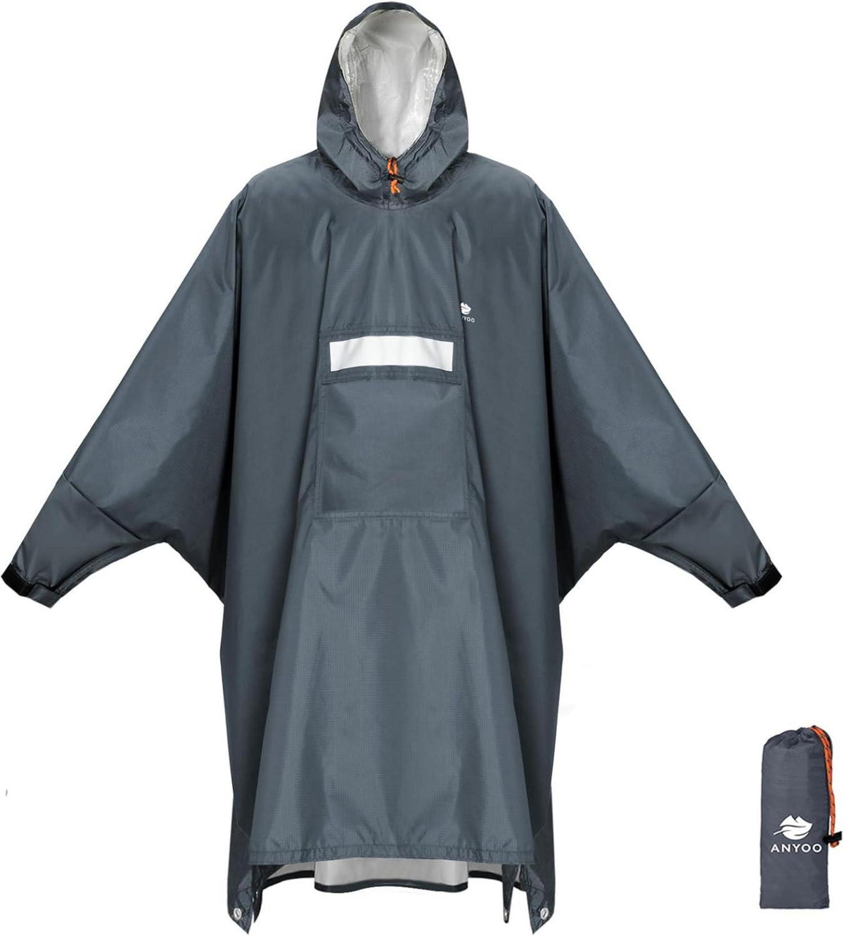 Regenponcho Wasserdicht Reflektierend Leicht Packbar Winddicht