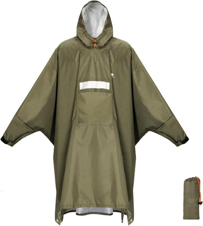 Leichter Wasserdichter Regenponcho mit Ärmeln und Kapuze