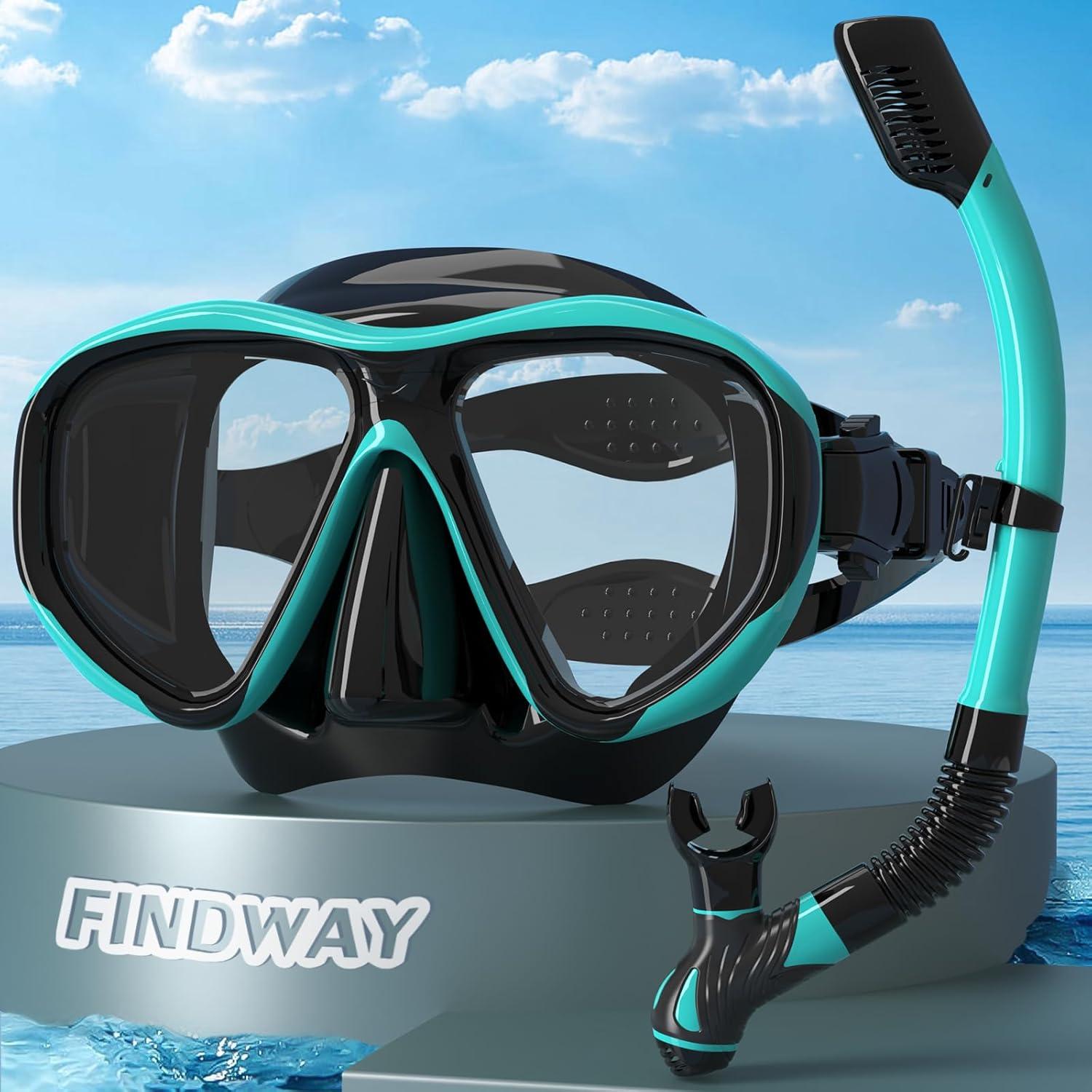 Findway Trockenschnorchel-Set Erwachsene Gehärtetes Glas