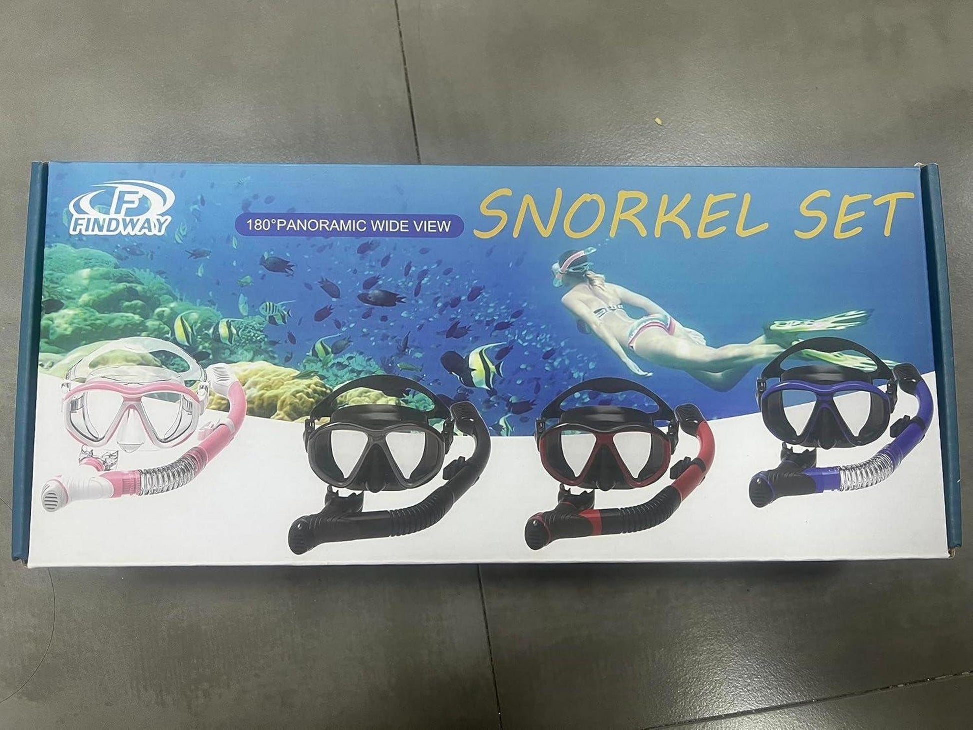 Schnorchelset Erwachsene Tauchmaske Anti-Leck Anti-Fog Anti-UV Tiefgrün