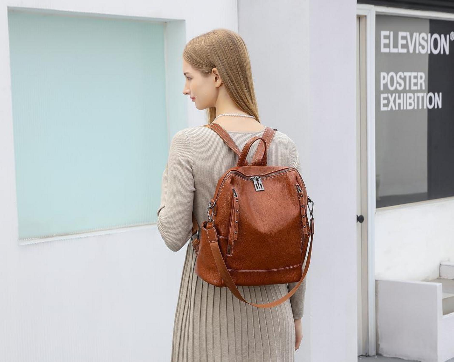 Damen Rucksack Klein Anti diebstahl Schultertasche 2in1 Daypack Leicht