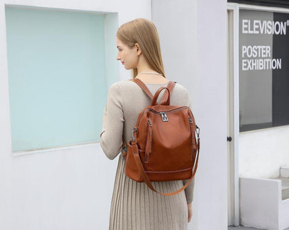 Damen Rucksack Klein Anti diebstahl Schultertasche 2in1 Daypack Leicht