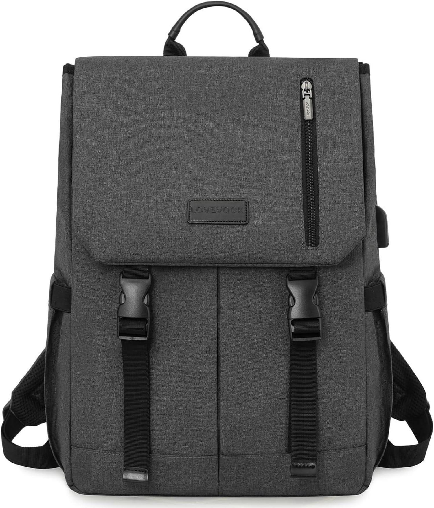15.6 Zoll Laptop Schulrucksack Damen Herren Wasserdicht Grau