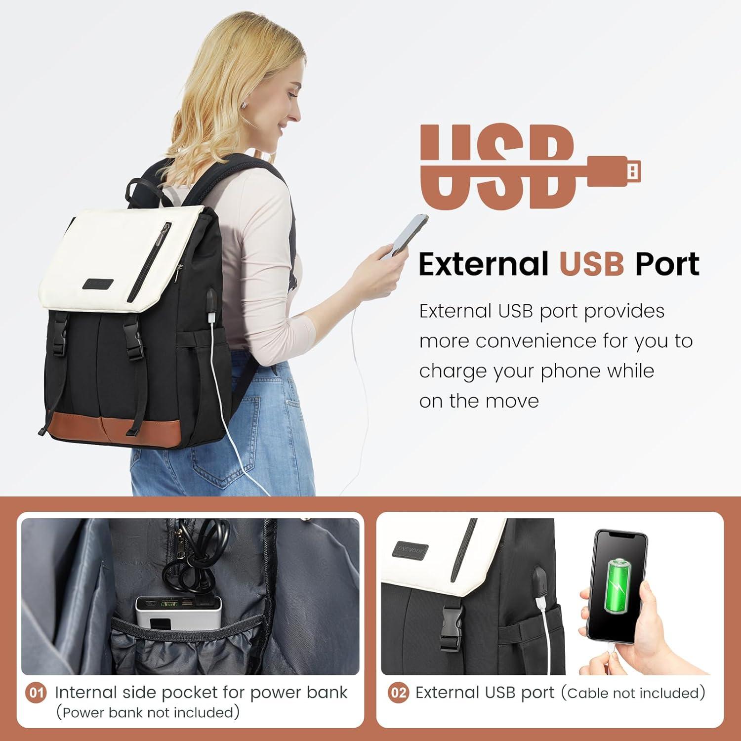 Rucksack Damen Herren 15.6 Zoll Laptop Schulrucksack Wasserdicht Uni