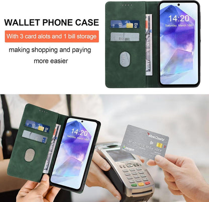 Handyhülle Samsung Galaxy A55 5G - Premium Leder Flip Case mit RFID