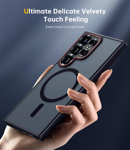 JUESHITUO Samsung Galaxy S24 Ultra Hülle MagSafe Titan Schwarz Magnetisch