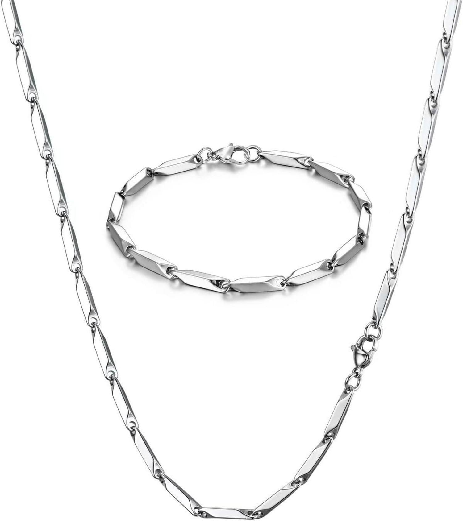 Edelstahl Silber Kubanische Kette 2/2.5/3/4mm breit 45/50/55/60cm