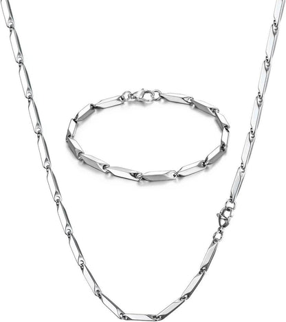 Edelstahl Silber Kubanische Kette 2/2.5/3/4mm breit 45/50/55/60cm