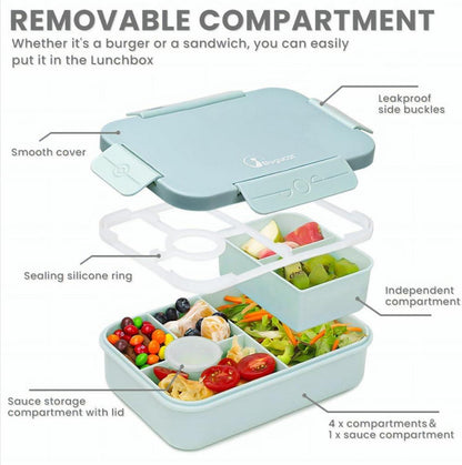 Bugucat Lunchbox Kinder 1300ML 2Set Bento Box mit 5 Fächern und