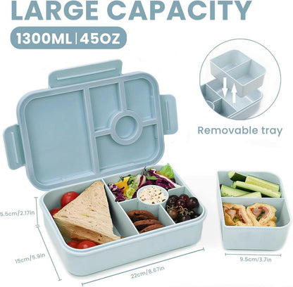 Bugucat Brotdose Kinder 5 Fächer 1300ML Auslaufsicher Bento