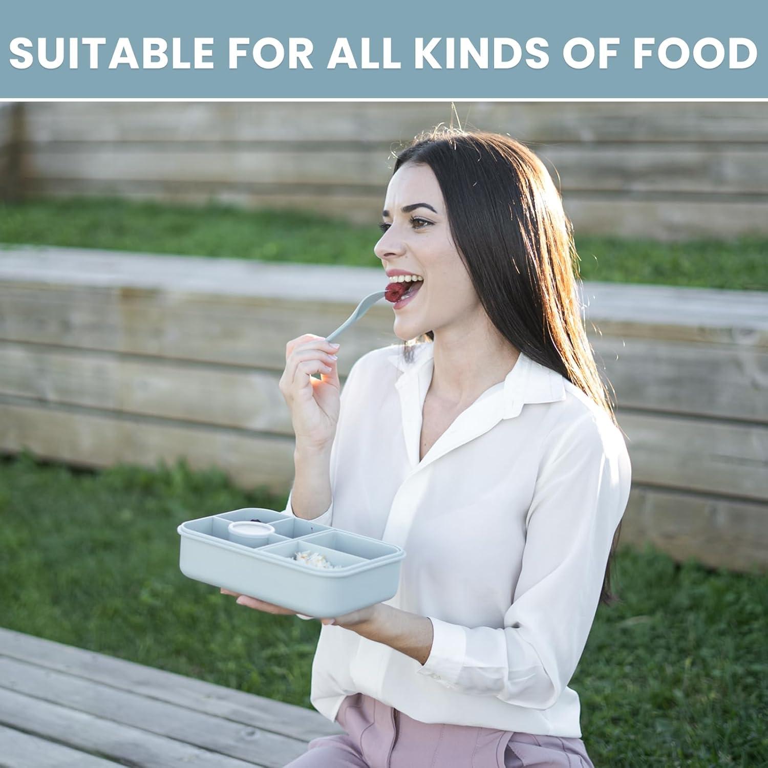 Brotdose Kinder 1300ML Auslaufsicher Lunchbox Bento Box mit Besteckset