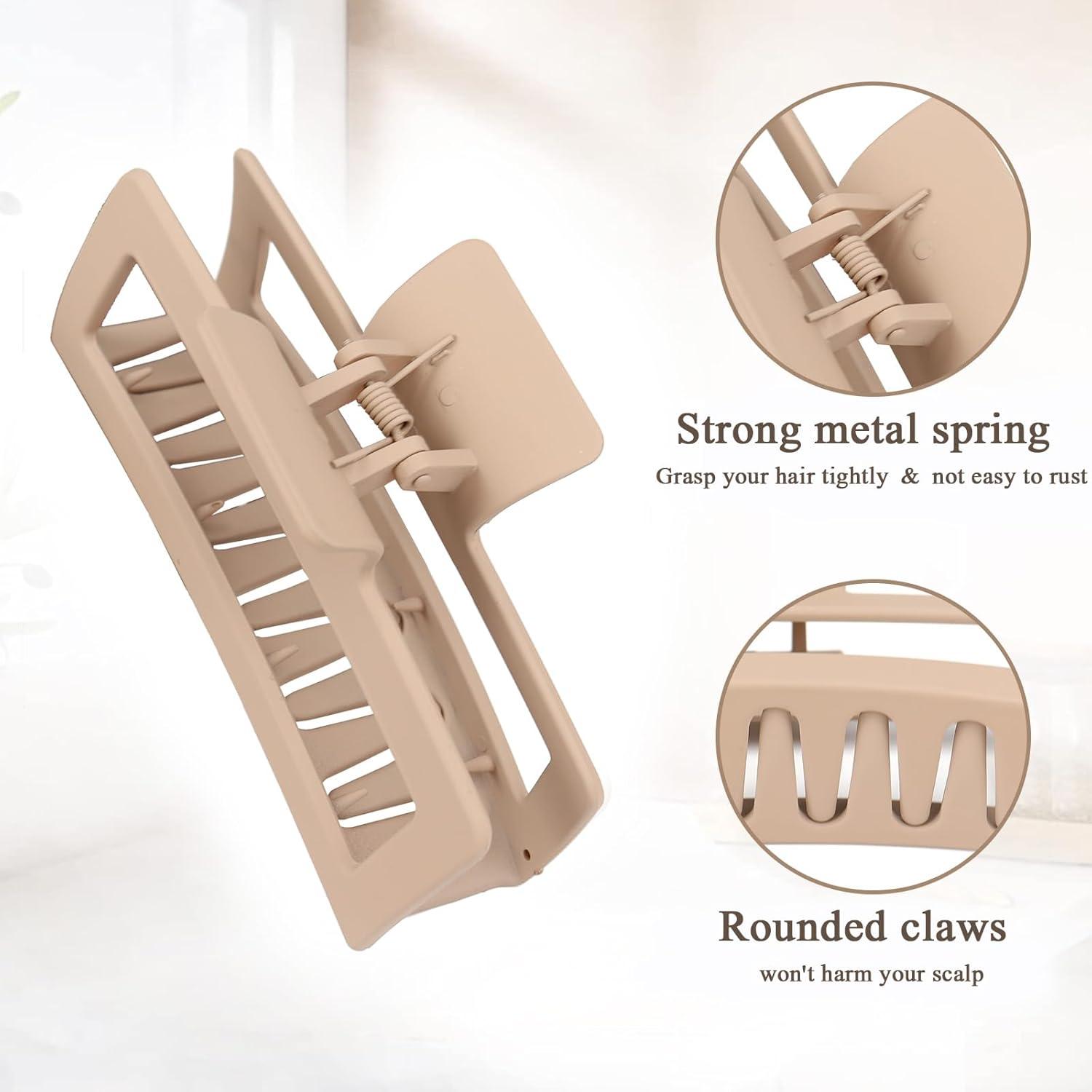 Extra Große Haarklammer Damen Set 13cm Rutschfester Haarspange - Acrylkunststoff & Metallfedern - Für Dickes Langes Haar