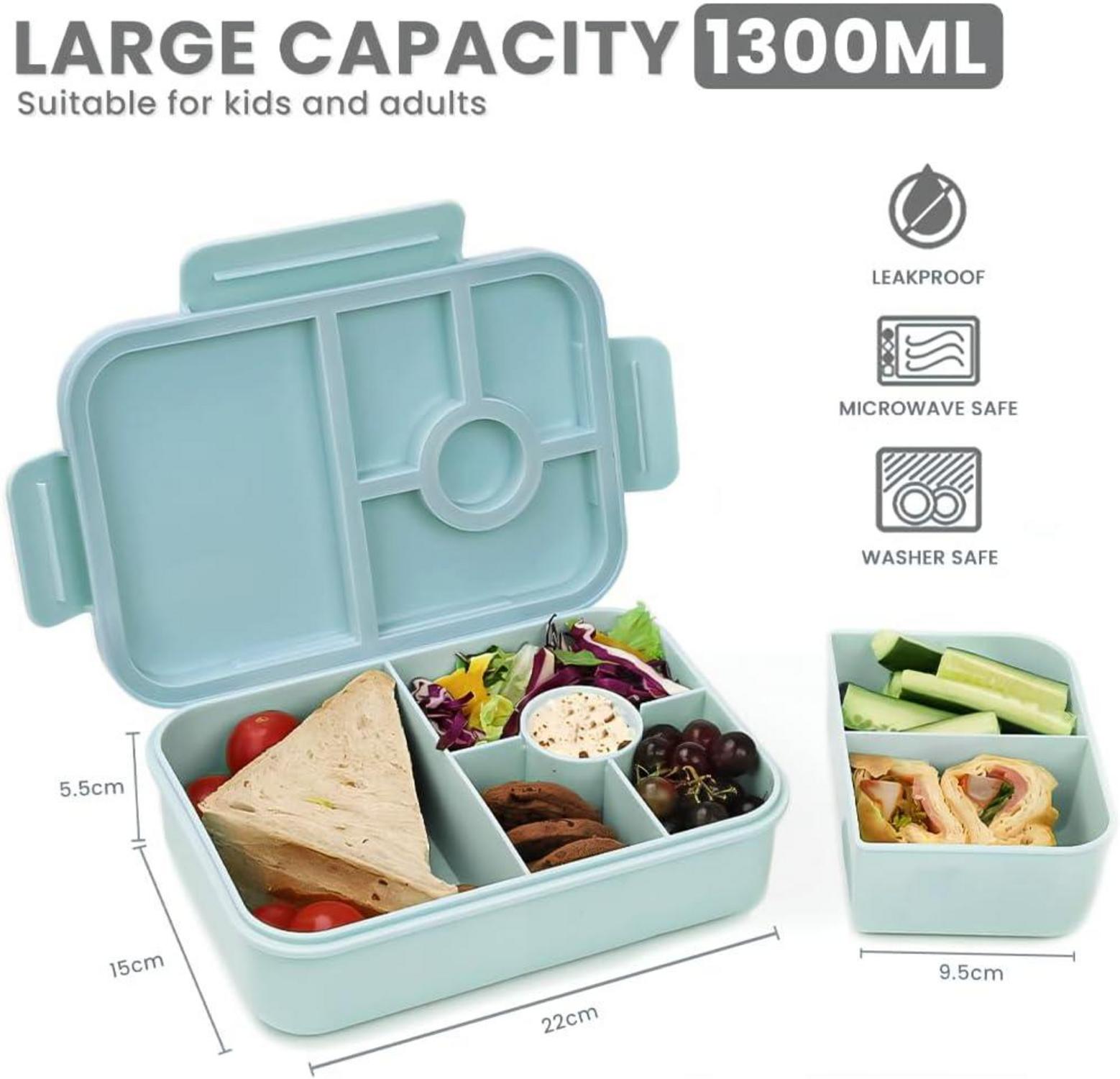 Bugucat Lunchbox Kinder 1300ML 2er Set Bento Box mit 5