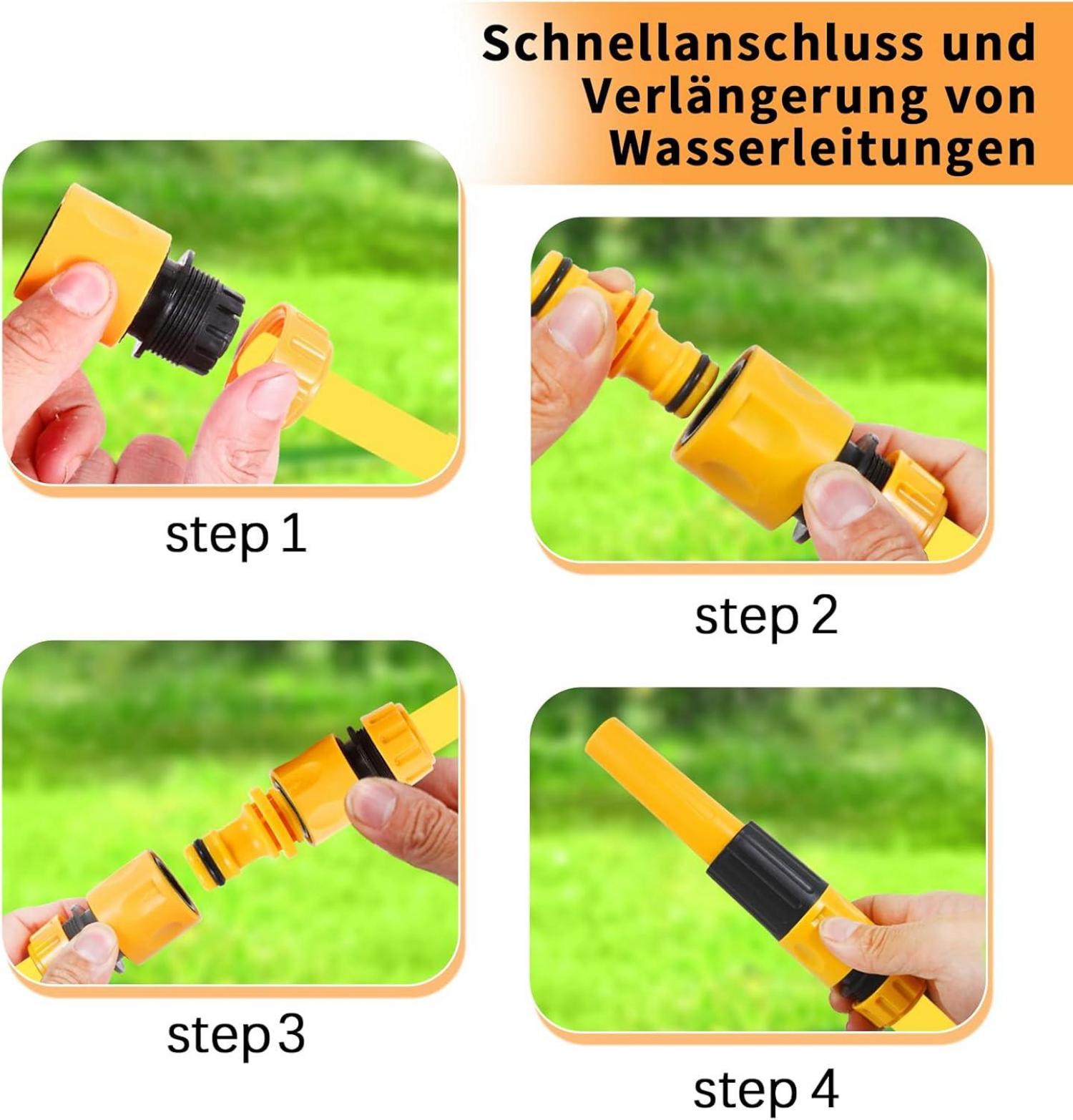 Schlauchverbinder Set 1/2 Zoll 16-teilig Gartenschlauch Anschluss