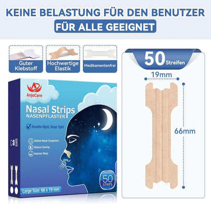 Schnarchen Stop Nasenpflaster 50 Stück Nasenstreifen