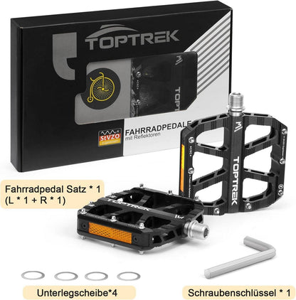 Fahrradpedale StVZO Zugelassen Aluminium MTB Pedale rutschfest 3 Lager