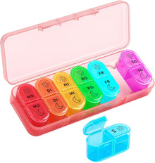 Tablettenbox 14 Tage Pillendose 2 Fächer Medikamenten Organizer