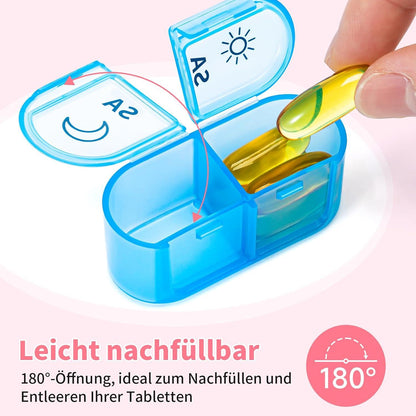 Tablettenbox 14 Tage Pillendose 2 Fächer Medikamenten Organizer