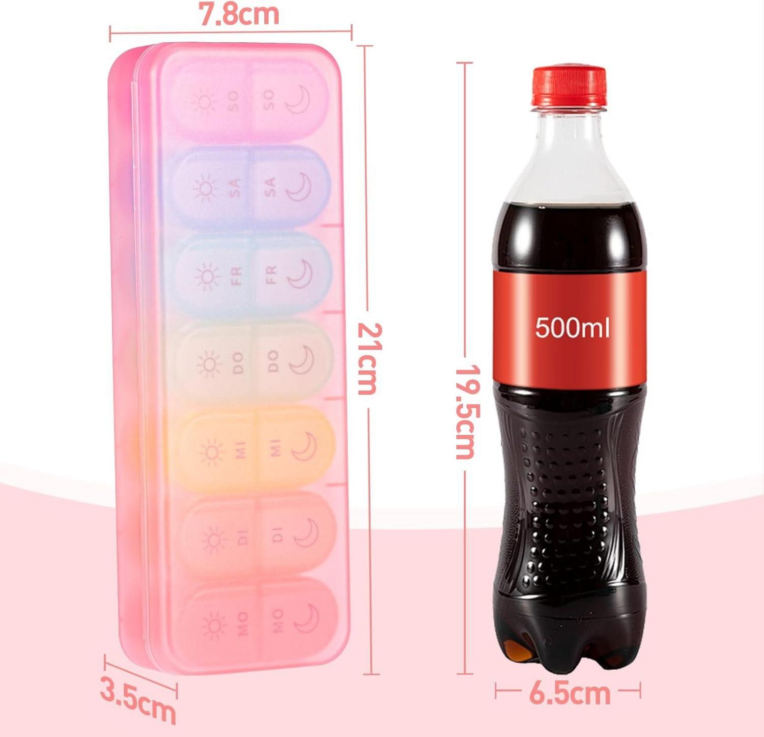 Betife Tablettenbox 7 Tage Organizer 2 Fächer BPA-frei