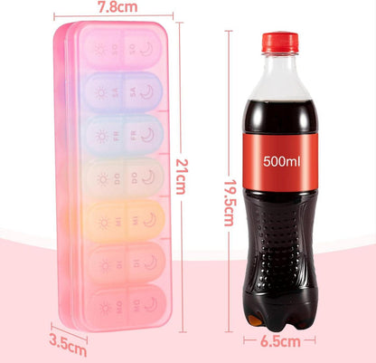 Betife Tablettenbox 7 Tage Organizer 2 Fächer BPA-frei