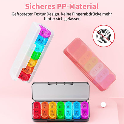 Betife Tablettenbox 7 Tage Organizer 2 Fächer BPA-frei