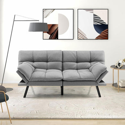 GOPLUS Schlafsofa 2-Sitzer mit verstellbarer Rückenlehne