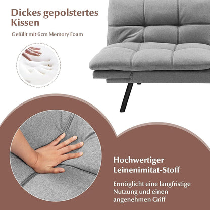 GOPLUS Schlafsofa 2-Sitzer mit verstellbarer Rückenlehne