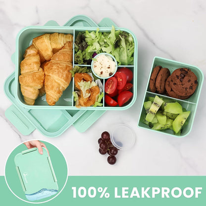 Bugucat Lunchbox Kinder mit Besteckset, 1300ml, BPA-frei