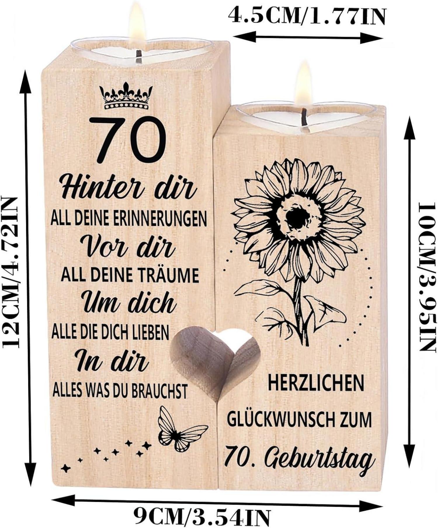 Kerzenständer 70 Geburtstag Frau Mann Geschenk Teelichthalter Holz