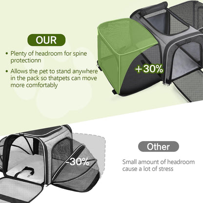 Pecute Katzentransportbox Erweiterbar Groß 48x33x34cm