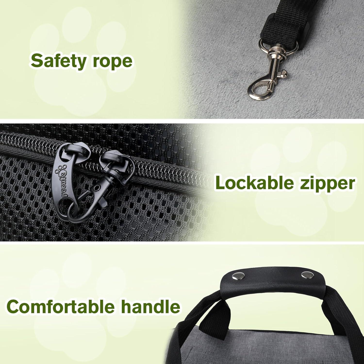 Pecute Große Katzentransportbox 48x33x34cm Erweiterbar für 2 Katzen Hund