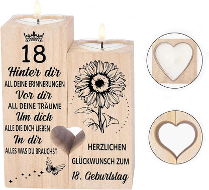 18. Geburtstag Mädchen Junge Kerzenständer Geschenk 18 Geburtstag Deko
