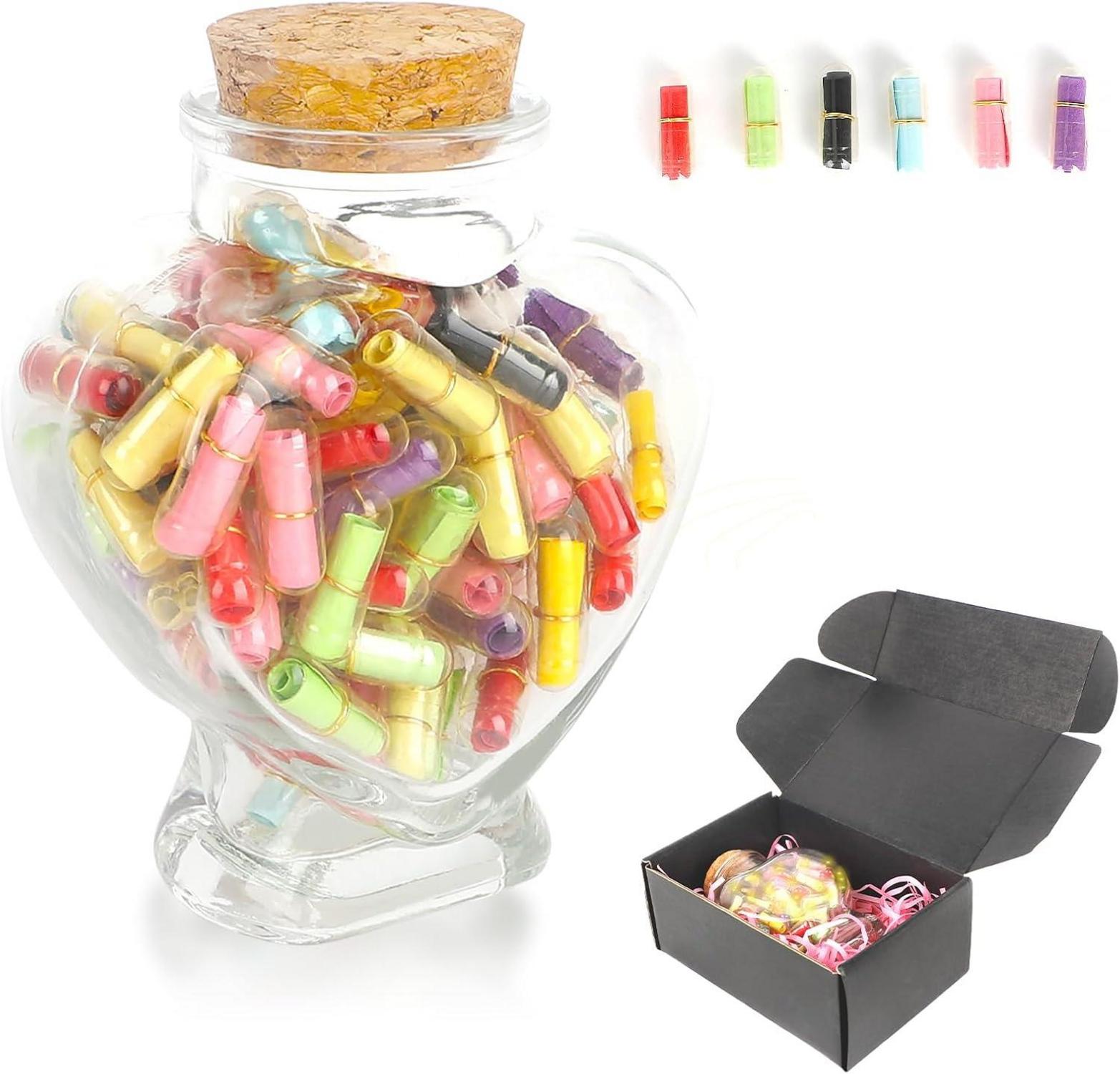 Liebesbotschaft Flasche mit 100 Kapseln in Geschenkbox