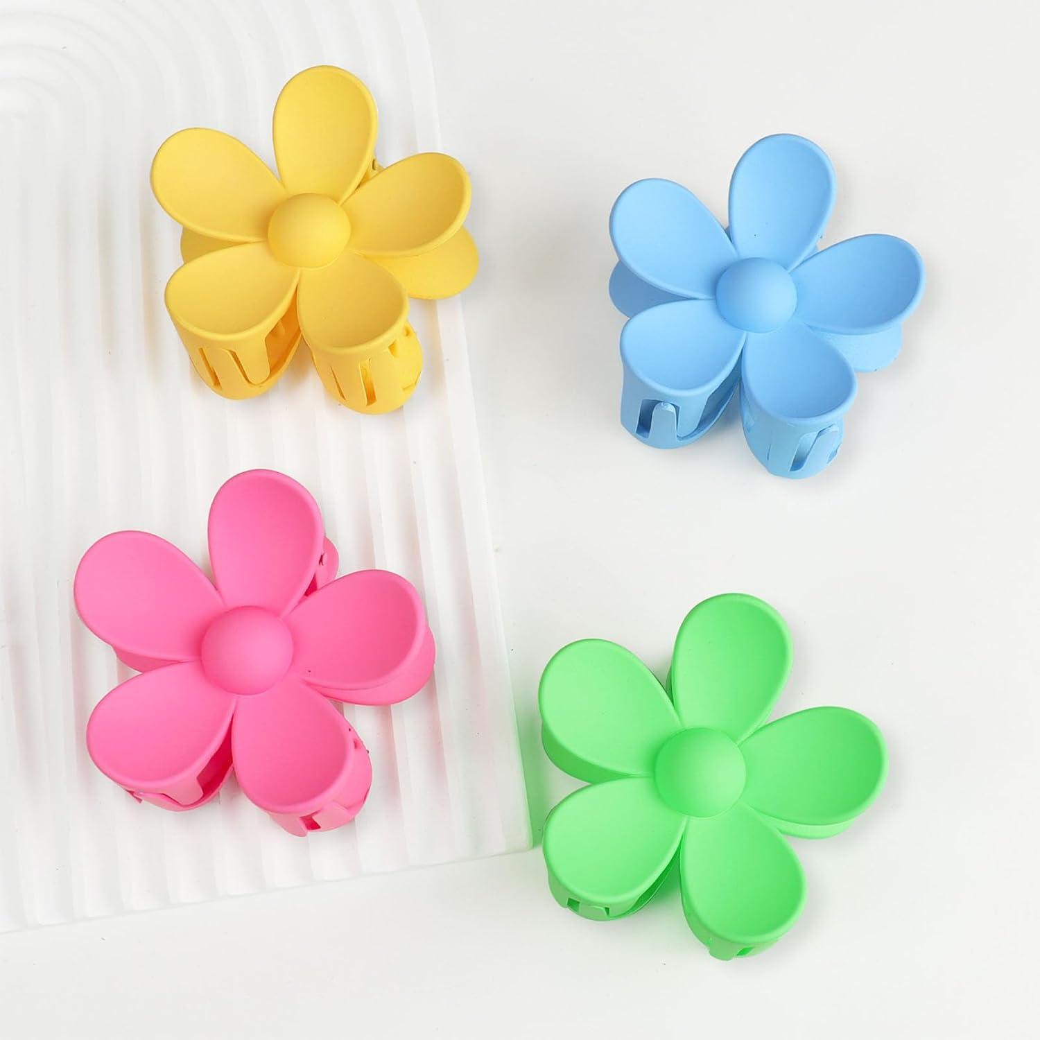 Haarklammer Blume Groß 8 Stück Blumen Haarspange Rutschfest Multicolor