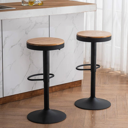 YOUNIKE Barhocker 2er Set, Höhenverstellbar & Schwenkbar Schwarz