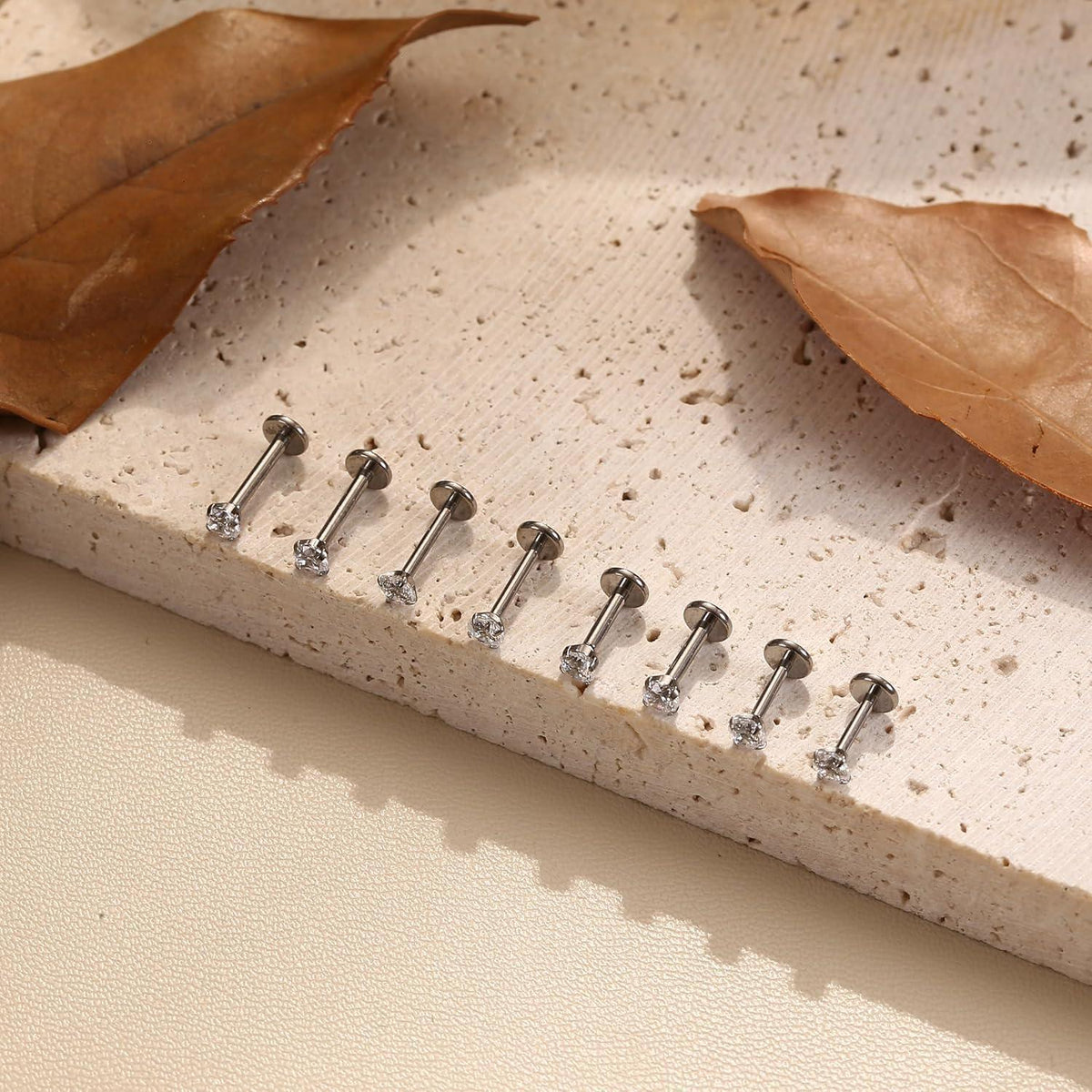 Titan Piercing Set 18G/16G – Labret, Lippen, Nasen, Ohrstecker