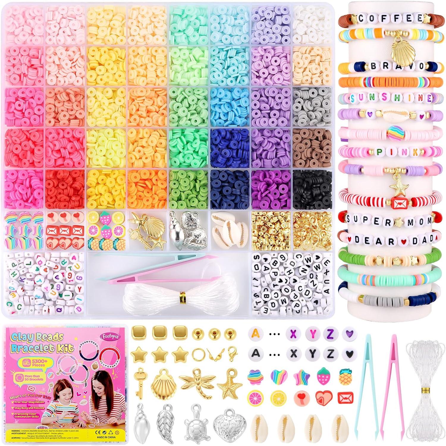 DIY Perlen Armband Set Heishi Buchstaben Clay Herz Metall Anleitung