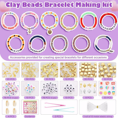 DIY Perlen Armband Set Heishi Buchstaben Clay Herz Metall Anleitung