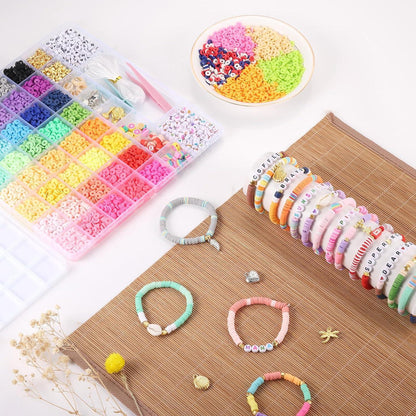 5300 Stück Perlen Armband Set 40 Farben Heishi Polymer Clay Mädchen