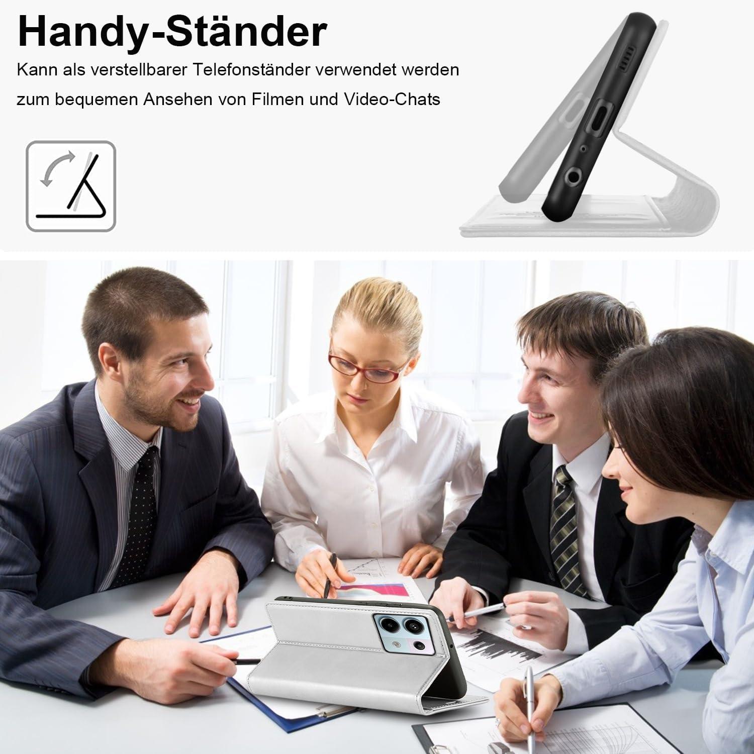 Handyhülle Xiaomi Redmi Note 13 Pro 5G Leder Klapphülle Magnetisch