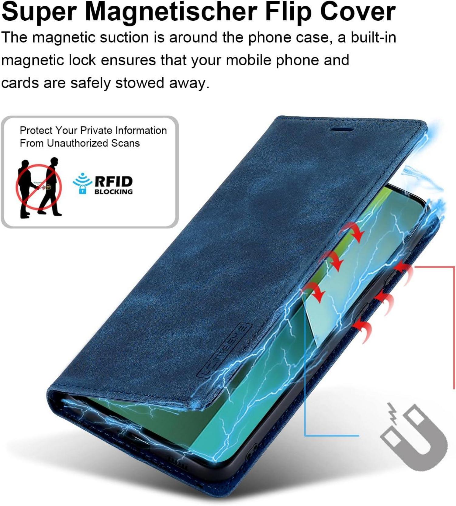 Handyhülle Xiaomi Redmi Note 13 Pro 5G Leder Flip Wallet Case Blau