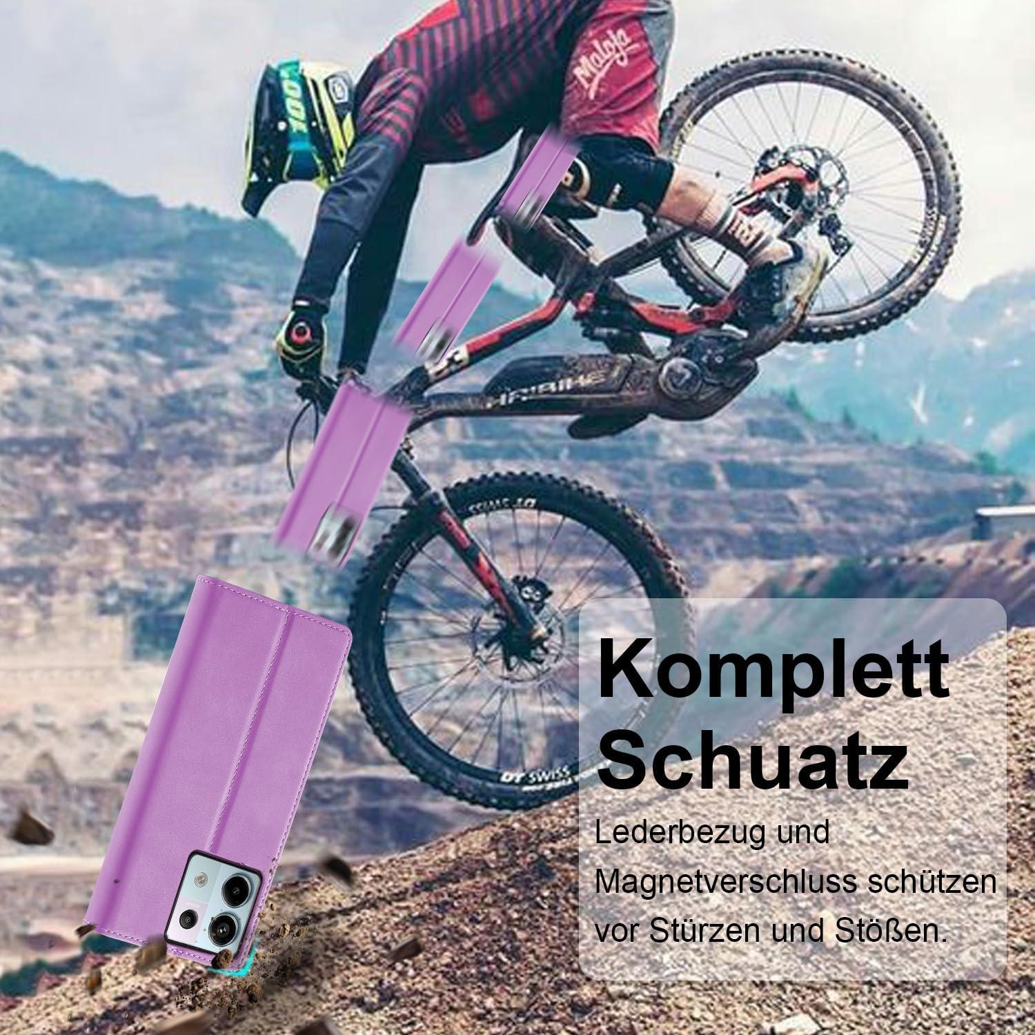 Lila Handyhülle Xiaomi Redmi Note 13 Pro 5G Leder Wallet Case Flip